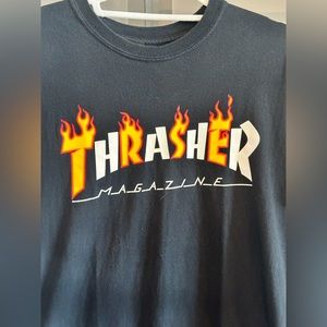 Thrasher, magazine, fire, T-shirt, black